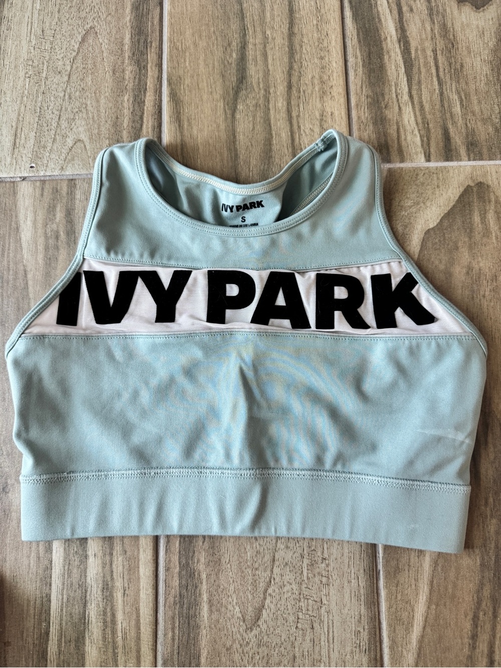 IVY PARK Mint Green Logo Sports Crop Top